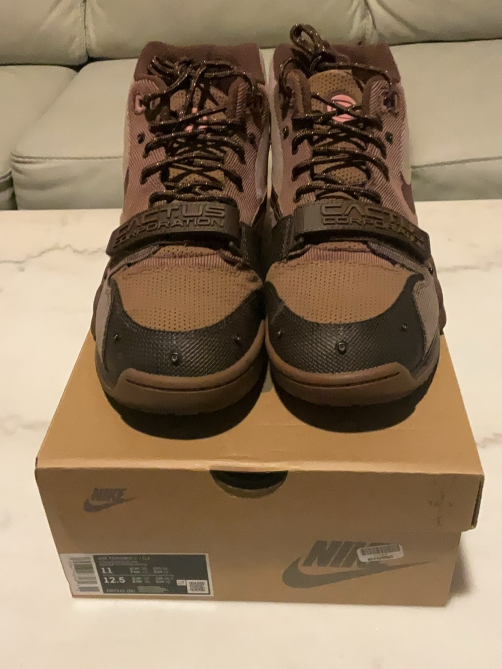 Nike Men's Brown and Dark Brown Travis Scott Trainer Sneakers